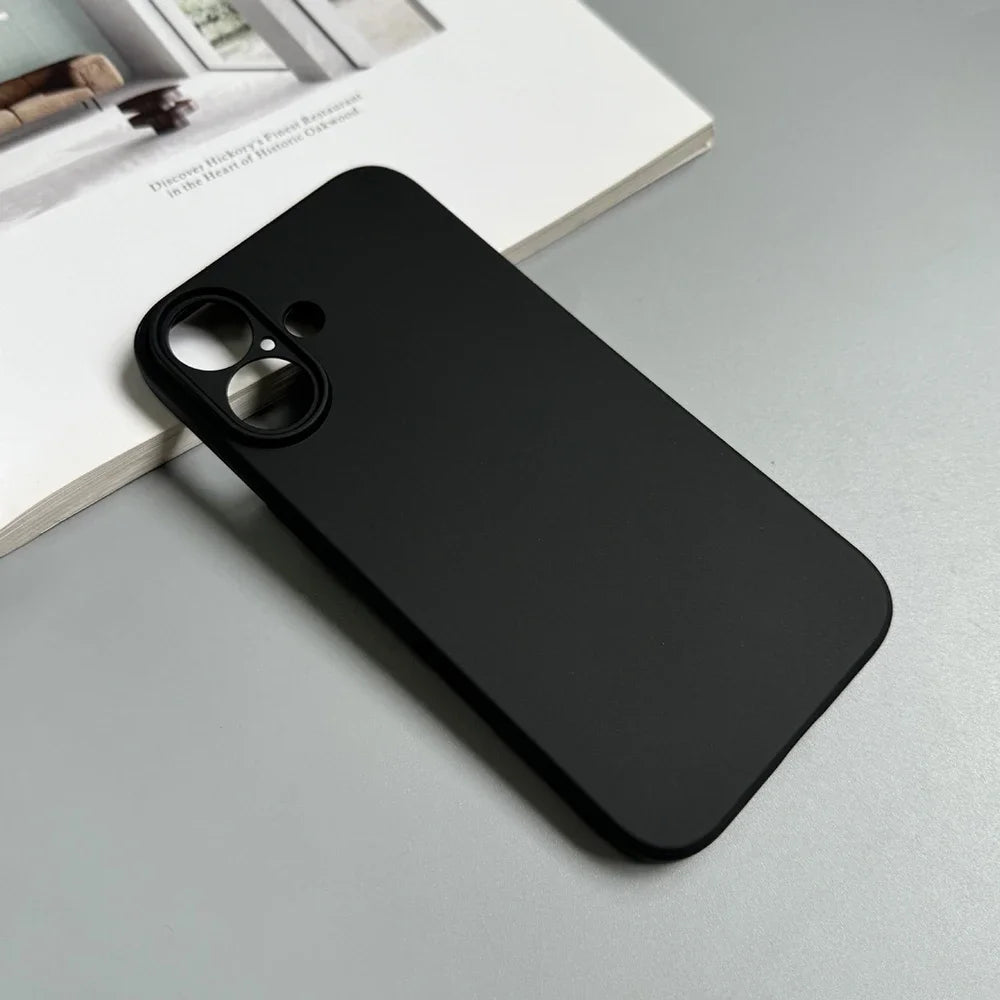 Full Black Silicone Matte Phone Case
