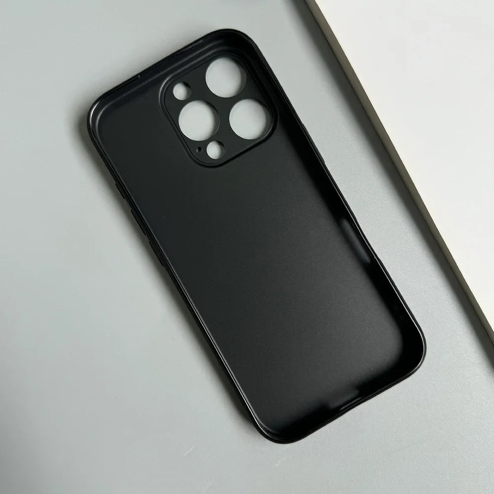 Full Black Silicone Matte Phone Case