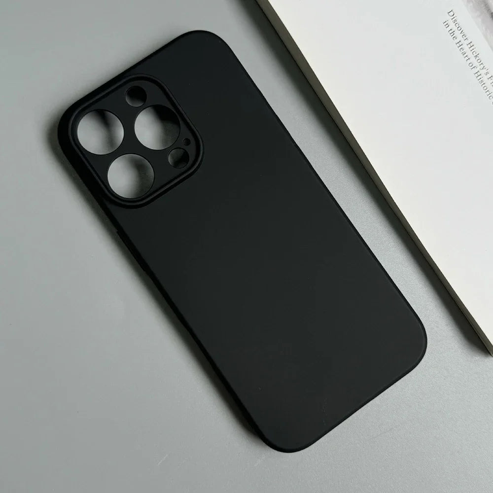 Full Black Silicone Matte Phone Case