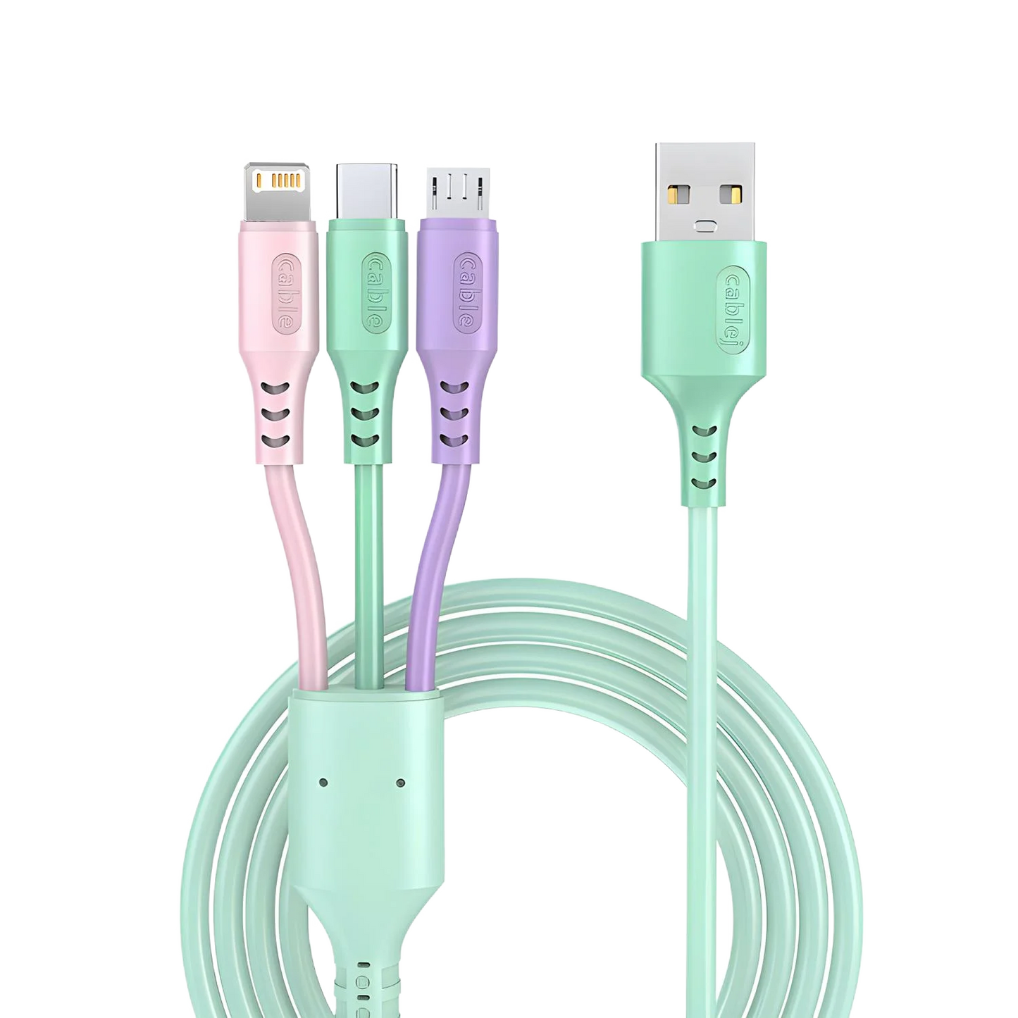 3 In 1 Super Fast Charging  Micro USB Type-C Phone Charger USBC Data Cable