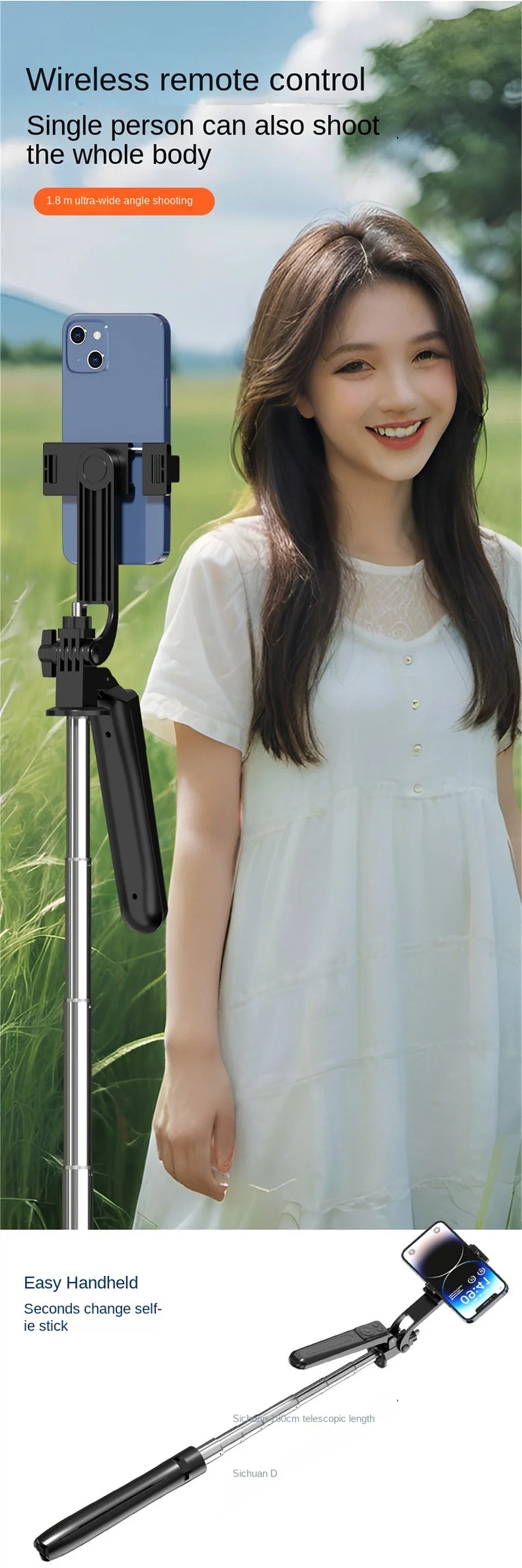 Tripod for Smartphone Camera,Tripods Stand With Wireless Bluetooth,Selfie Stick brackets with Phone Holder for Vlog/Video