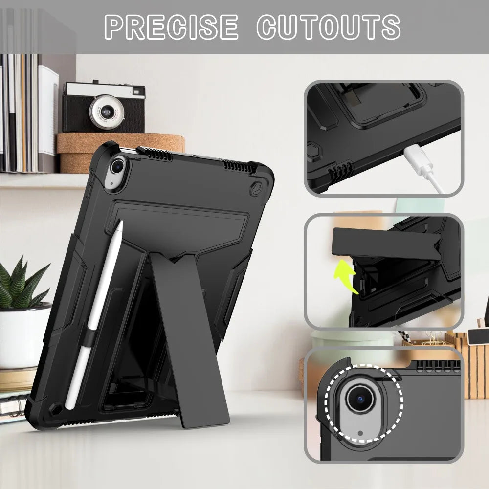 Tablet case for iPad Air 6, multi-angle built-in stand, drop-proof and shock-resistant, accurate hole position