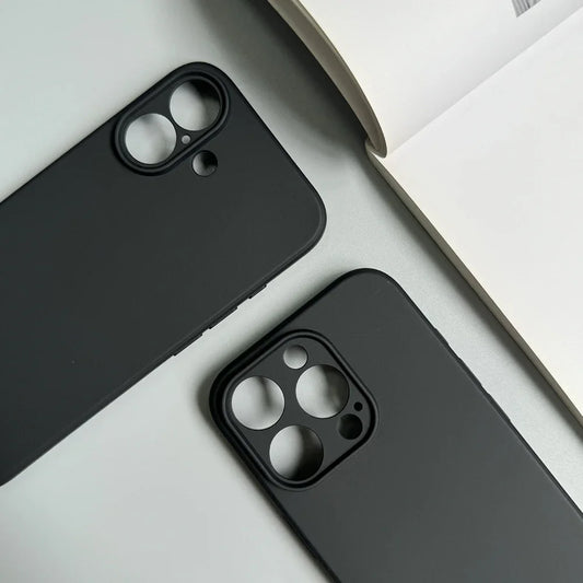 Full Black Silicone Matte Phone Case