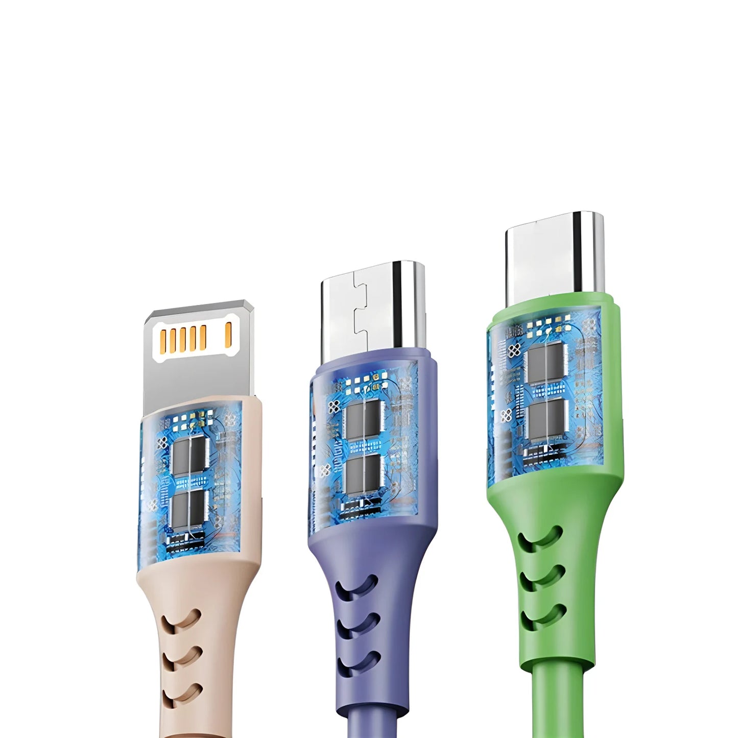 3 In 1 Super Fast Charging  Micro USB Type-C Phone Charger USBC Data Cable