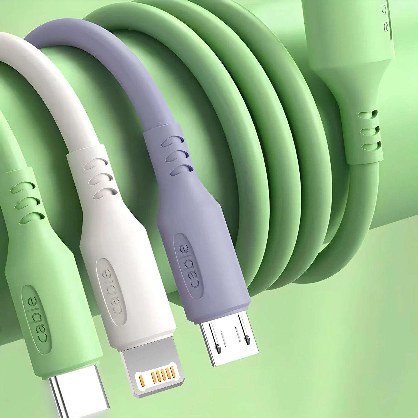 3 In 1 Super Fast Charging  Micro USB Type-C Phone Charger USBC Data Cable
